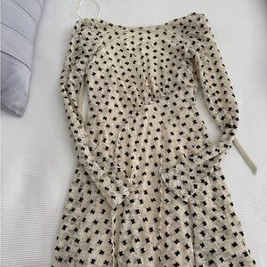 NWOT Black and Cream Patterned Dress